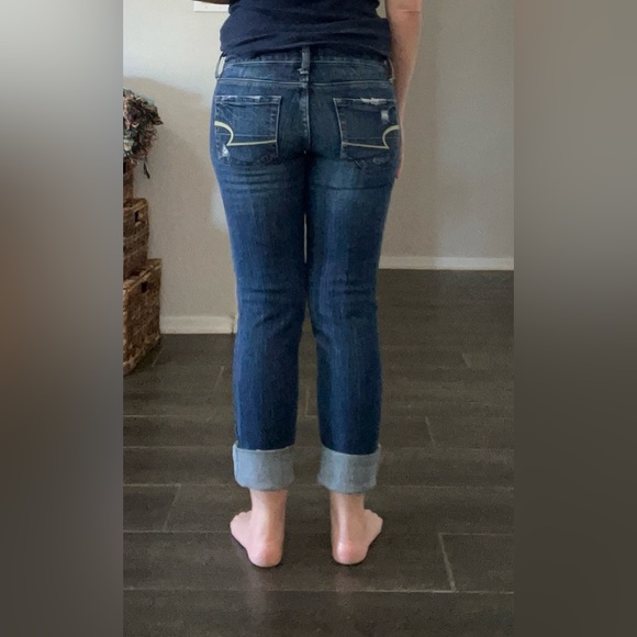 American Eagle distressed, skinny 77, stretch, low rise, jeans size 0 Reg - Picture 3 of 10